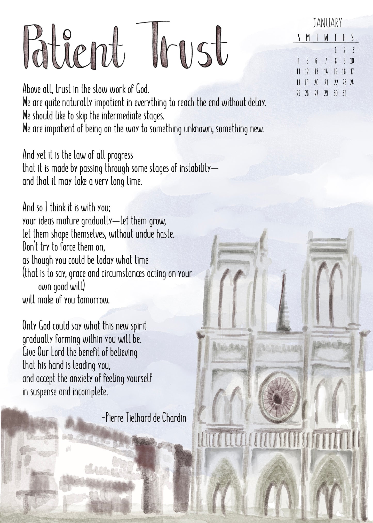 2026 Recitation Calendar digital Download