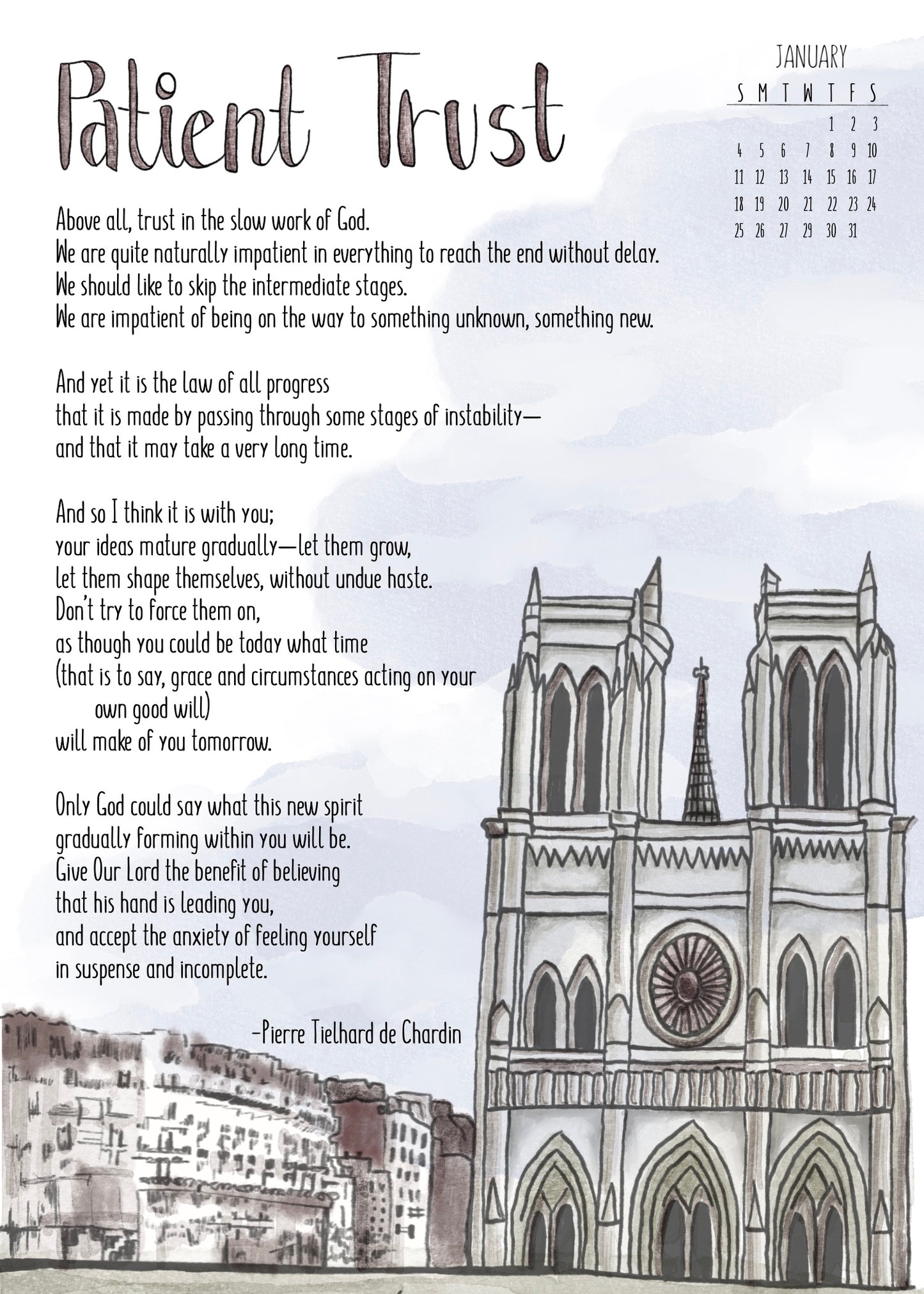 2026 Recitation Calendar digital Download